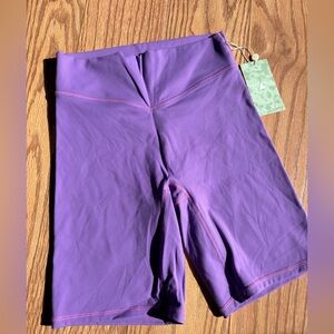 Vitality Shorts Ladies Small NWT Purple Biker Athletic Shorts